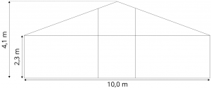 Skiss Tält 10 meter att hyra