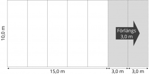 Skiss Tält 10 meter att hyra