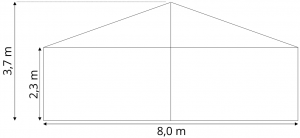 Skiss Tält 8 meter att hyra